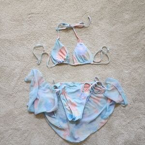 Fashion Nova Pastel Tie-Dye Bikini Set